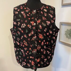 Lucky Brand Floral Printed Quilt Vest NWT!